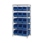 Quantum Chrome Wire Shelving Units with HULK Containers (WR Series)