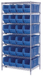 Quantum Chrome Wire Shelving Units with Hulk Containers (WR Series)