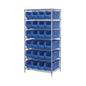 Quantum Chrome Wire Shelving Units with HULK Containers (WR Series)