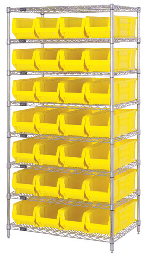 Quantum Chrome Wire Shelving Units with Hulk Containers (WR Series)
