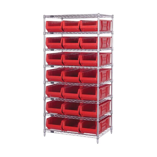 Quantum Chrome Wire Shelving Units with HULK Containers (WR Series)