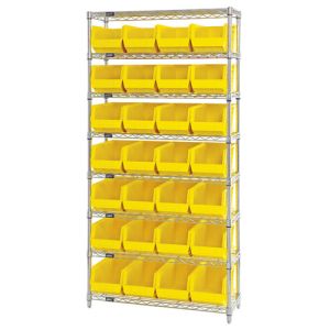 Quantum Chrome Wire Shelving Units with Ultra Bins (WR Series)