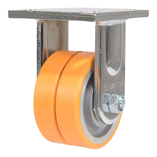 Vestil X-treme Ergo dual-wheel rigid caster, HCST-FXE-4X2DSI-R