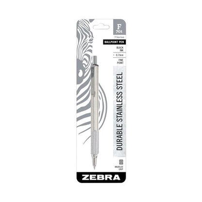 Zebra F-701 Black Retractable Ball Point Pen 1 pk