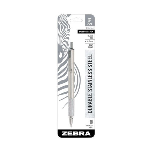 Zebra F-701 Black Retractable Ball Point Pen 1 pk
