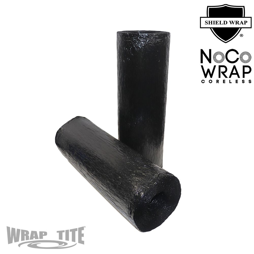 17" Oscillated x 1,476, Black 7.4 mic Coreless Prestretch,  4 rls/cs with folded edges; Without Handle