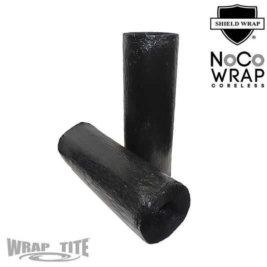 17" Oscillated x 1,476, Black 7.4 mic Coreless Prestretch,  4 rls/cs with folded edges; Without Handle