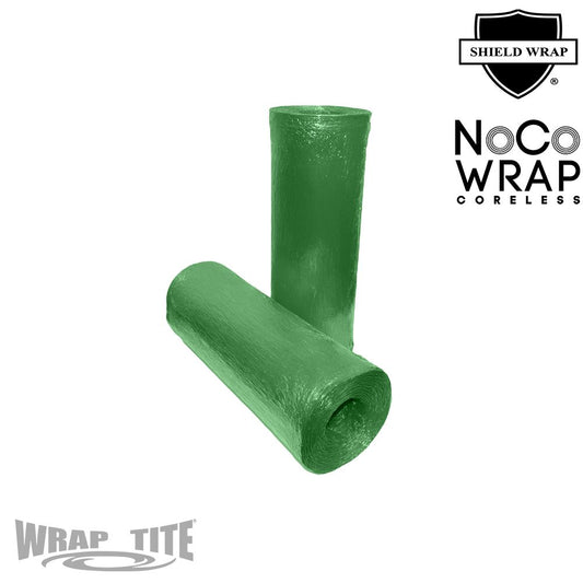 17" Oscillated x 1,476, Green 7.4 mic Coreless Prestretch,  4 rls/cs with folded edges; Without Handle